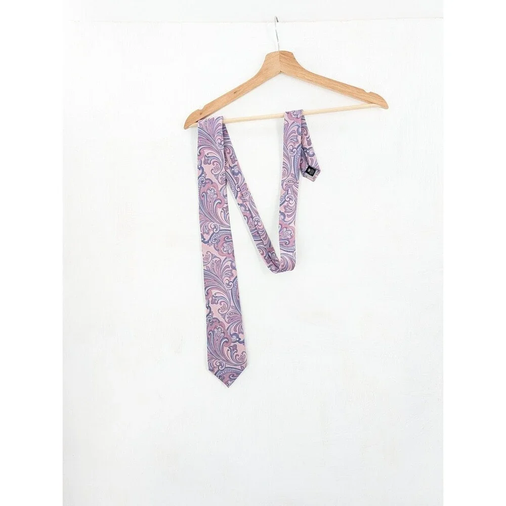 COUNTESS MARA Silk Men's Tie Pale Purple Floral Paisley Chic Designer 60
